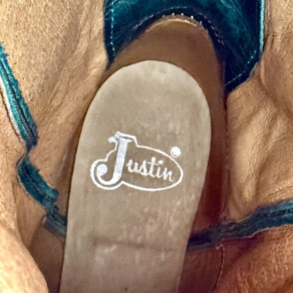 Justin Boots Women’s Size 8.5 B Turquoise Damiana Western Cowgirl Boots L4302 - Picture 6 of 10